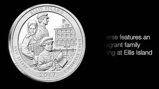 2017 5 oz Silver America the Beautiful ATB New Jersey Ellis Island Coin