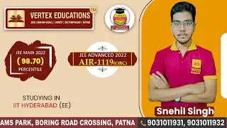 SNEHIL SINGH - (JEE MAIN 2022 - 98.70 PERCENTILE) JEE ADVANCED 2022 AIR (OBC) - 1119