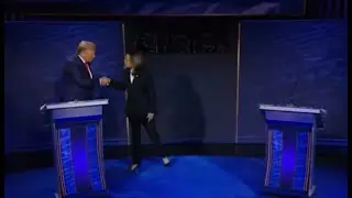 Donald Trump And Kamala Harris Handshake on the Election Debate 2024 Stage
