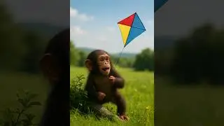 Chino Discovers a Colorful Kite for the First Time! #belikechino #monkey #mindfullnesspractice