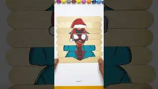 Miles Morales Spider Man 3 Ice-Cream Sticks Puzzle Solving Paper Craft ! #puzzle #shorts #trending