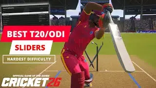 Best T20 and ODI sliders for cricket 26 HARDEST DIFFICULTY #cricket26 #bestsettings