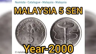 BANK 🏦 NEGARA MALAYSIA 🇲🇾 COPPER NICKEL COIN 5-SEN-2000#coin#currency#money#quiz#doublecoin#shorts##