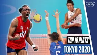 🏐Team USA 🇺🇸Top 10 Volleyball Plays at the Olympics!