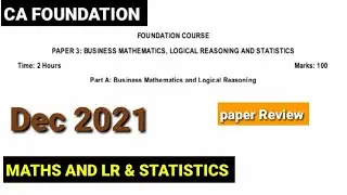 CA foundation maths exam review  || CA foundation exam december 2021