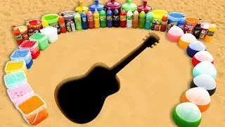 Big Toothpaste Eruption from Guitar pit, Balloons Fanta, 7up, Mtn Dew, Giant Coca Cola vs Mentos