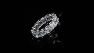 Asscher cut Diamond Eternity Band by Benjamin & Co.