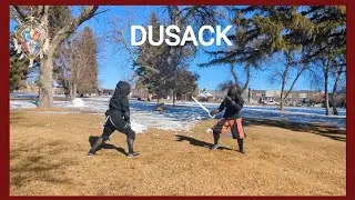 HEMA - James vs. Kyle - Shlippin in the Shlop Dusack (Bonus Spear/Longsword in the Background)