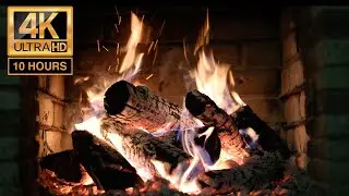 🔥Fireplace (11 HOURS) 4K - Burning Logs & Crackling Fire Sounds🔥