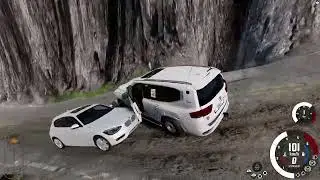 Toyota LC300 OffRoad DANGEROUS ROADS 🚧 TEST pt1 | Beamng Drive