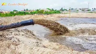 The dredger is discharging sand