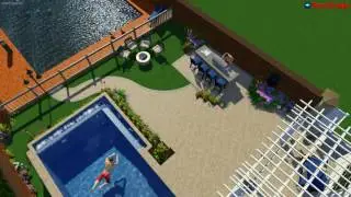 Amityville Long Island Raised Pool Elevation Vs. Yard - ARIGO 3D Pool Render & Design