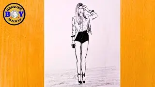 How to Draw a beautiful girl wearing a short dress _ Pencil drawing for beginner _ Drawing girl