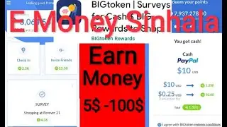 BIGtoken Money App | Online  Money Very Easy | $5 - 100$ | Bigtoken Sinhala | Earn Money