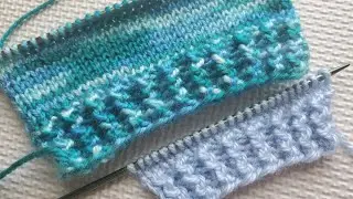 #knittingstitchpattern #knittingdesign  Easy 2 Rows Repeat Knitting Stitch Pattern # 12 For Ribbing