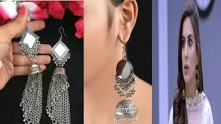Trendy  Silver Earrings With Mirror Work For Girls||Silver Mirror Work Earrings  Ideas  For Girls