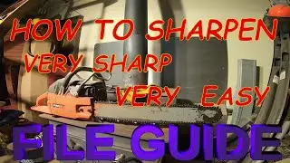 How to sharpen a chainsaw using a round file and file guide.