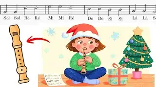 Noite Feliz | Partitura com Notas para flauta doce| Easy Recorder Tutorial