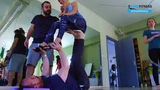 AcroYoga workshop at Kouros Gym in Aegina Greece