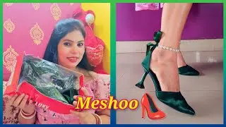 Green Heel Unboxing // Meshoo Shopping haul // Footwear @JOLISWORLD 