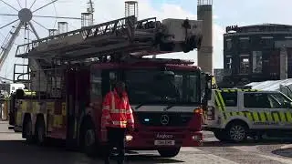 Southwales fire services ariel ladder leaving Cardiff bays 999 day Saturday 13th September 2025