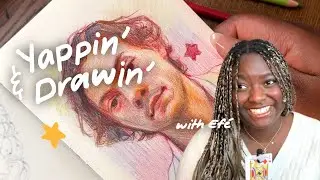 Listen to my inner thoughts while I draw ✏️💫  Coloured pencil drawing demo