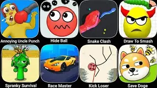 Annoying Uncle Punch, Hide Ball, Snake Clash, Draw To Smash, Spranky Survival, Race Master, Kick Los