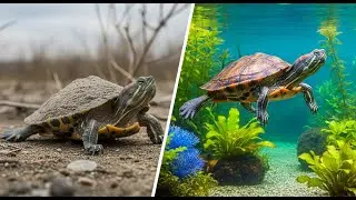 Спасенная красноухая черепаха процветает: история о втором шансе, которая растопит сердца!