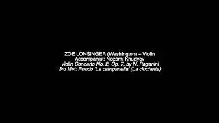 ZOE LONSINGER (Washington) &ndash; Violin (Paganini)