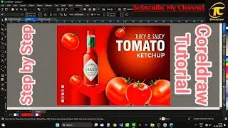 Coreldraw Tutorial || Tomato 🍅 Ketchup Design || #corel #coreldraw #tutorial #youtube #viral #logo