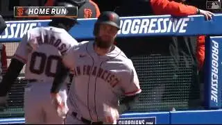 Brandon Belt's 3RD HOMER OF THE YEAR GIVES THE GIANTS AN 8 RUN LEAD |SF Giants @ Guardians 4/17/2022