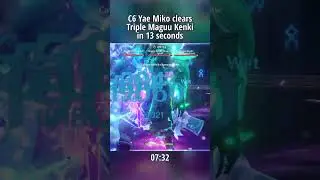 C6 Yae Miko clears Triple Maguu Kenki in 13 seconds  #genshinimpact #abyss #genshin #spiralabyss