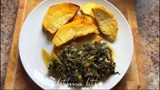 JAMAICAN Fried Breadfruit with Saut&eacute;ed Spinach 🌿 | Easy Caribbean Vegan Recipe!