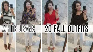 HOW TO STYLE WHITE JEANS 20 WAYS | FALL LOOKBOOK 2020  |  Fashion over 30