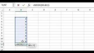 How to find most common number (mode) in Excel.