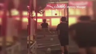 Fire inside the Atwater Target