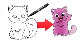 I draw and animate a Cat | Magic drawing