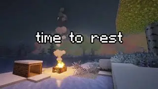 Cozy Minecraft Campfire in the Snow | Winter Ambience & Minecraft Music (1 Hour)