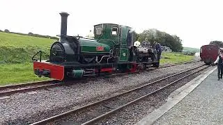 two narrow gauge locomotives at killington lane narrow gauge railway station this morning.23.9.23