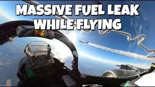 Fighter Pilot Has A Massive Fuel Leak While Flying