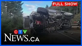 Video shows near-miss, rollover crash on B.C. highway | CTV News Vancouver Island| Jan. 28, 2026