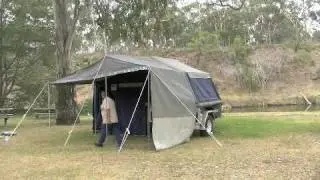 Setting up a camper trailer