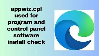 appwiz cpl used for program and control panel software install check
