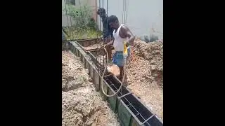 Earth beam Concrete work by using Concrete vibrator #quality #construction