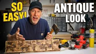 Rustic Furniture Tricks That Make New Wood Look Hand-Hewn! Step-by-step Method, ANYONE can do!