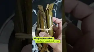 Make a simple Breakfast with a quail eggs and sticky rice #food #mukbang #healthyfood #breakfast