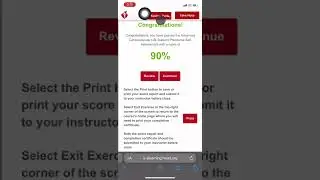 How to print a precourse workout certificate and self assessment test score  in AHA ?