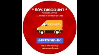50% OFF for Ground Shipping on Business Cards! (Up to $100 in savings)