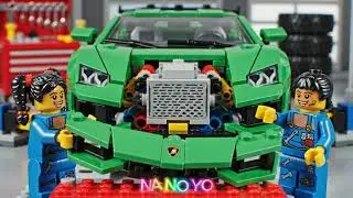 Mini LEGO Mechanics Restore a Broken Lamborghini &mdash; Satisfying ASMR Repair!