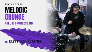 Beginner Melodic Grunge Drum Track &ndash; Play‑Along in Full & Drumless Mixes